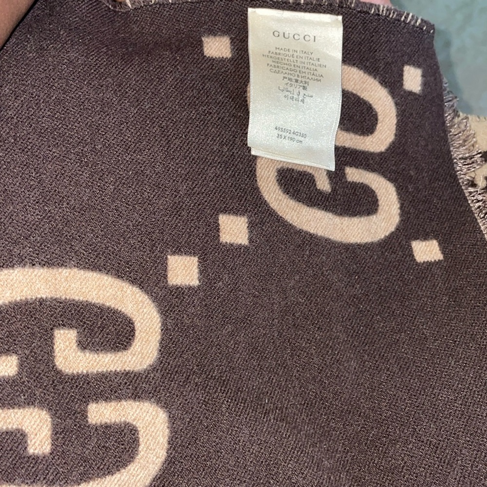 GG JACQUARD WOOL SILK SCARF